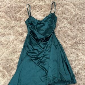 Windsor Teal Spaghetti Strap Midi Dress